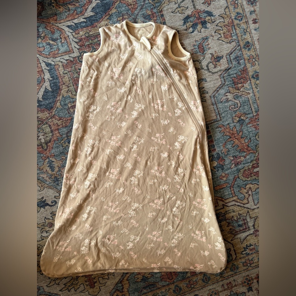 Burt's Bees Baby Taupe Floral Zip Sleep Sack